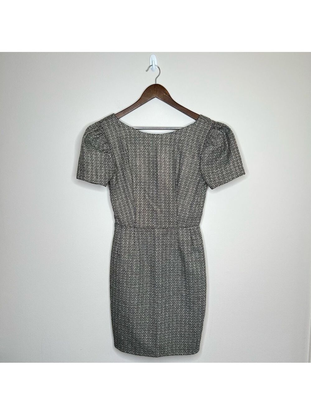 Retro 70's Caitlin Power Knee Length Custom Dress Pleated Textured Size 6